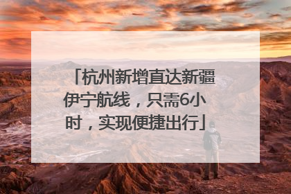 杭州新增直达新疆伊宁航线，只需6小时，实现便捷出行