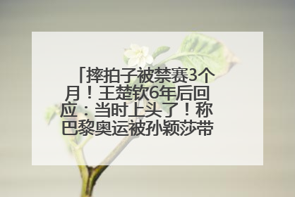 摔拍子被禁赛3个月！王楚钦6年后回应：当时上头了！称巴黎奥运被孙颖莎带着打，搭档8年“一个眼神就能懂”