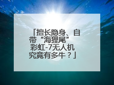 擅长隐身、自带“海狸尾” 彩虹-7无人机究竟有多牛？
