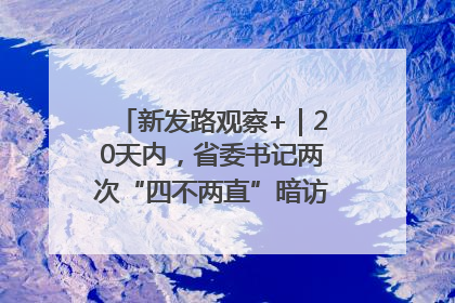 新发路观察+｜20天内，省委书记两次“四不两直”暗访，有何深意？