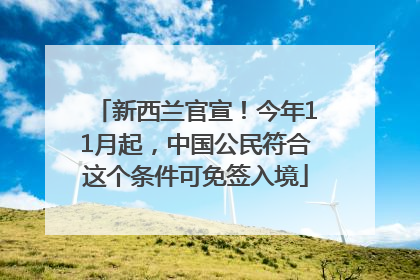 新西兰官宣！今年11月起，中国公民符合这个条件可免签入境
