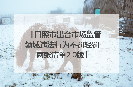 日照市出台市场监管领域违法行为不罚轻罚两张清单2.0版