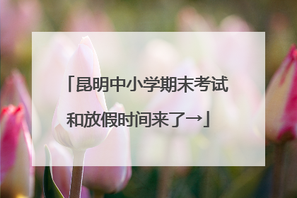 昆明中小学期末考试和放假时间来了→
