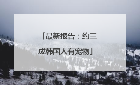 最新报告：约三成韩国人有宠物
