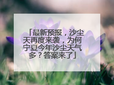 最新预报，沙尘天再度来袭，为何宁夏今年沙尘天气多？答案来了