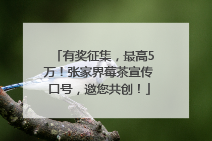 有奖征集，最高5万！张家界莓茶宣传口号，邀您共创！