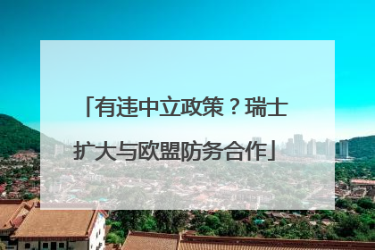 有违中立政策？瑞士扩大与欧盟防务合作