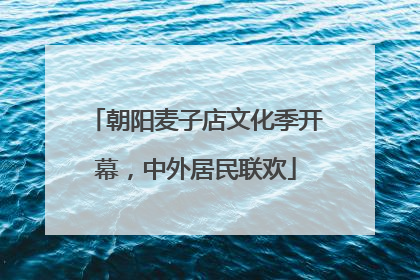 朝阳麦子店文化季开幕，中外居民联欢