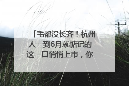 毛都没长齐！杭州人一到6月就惦记的这一口悄悄上市，你打算尝鲜吗？