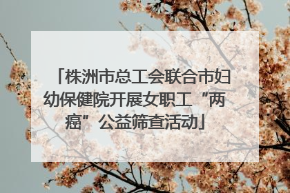 株洲市总工会联合市妇幼保健院开展女职工“两癌”公益筛查活动