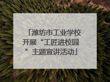潍坊市工业学校开展“工匠进校园”主题宣讲活动