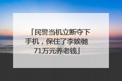 民警当机立断夺下手机，保住了李娭毑71万元养老钱