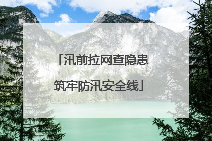 汛前拉网查隐患 筑牢防汛安全线