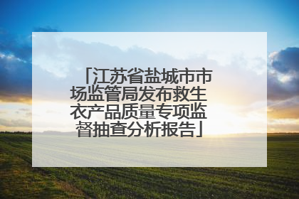 江苏省盐城市市场监管局发布救生衣产品质量专项监督抽查分析报告