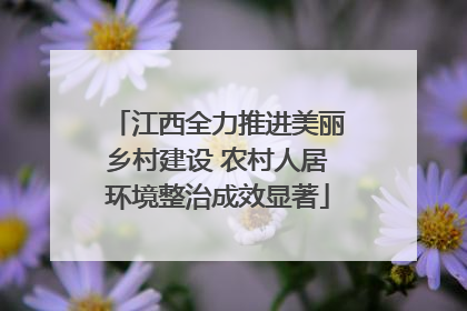 江西全力推进美丽乡村建设 农村人居环境整治成效显著
