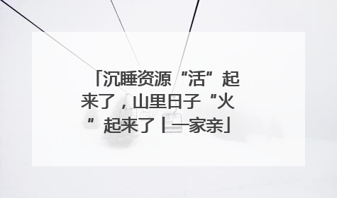 沉睡资源“活”起来了，山里日子“火”起来了丨一家亲
