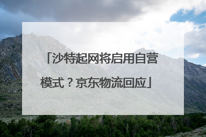 沙特起网将启用自营模式？京东物流回应