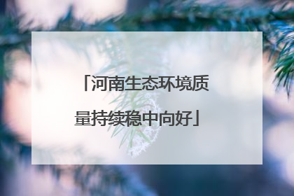 河南生态环境质量持续稳中向好