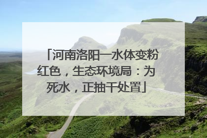 河南洛阳一水体变粉红色，生态环境局：为死水，正抽干处置