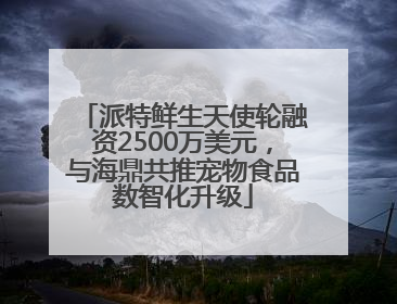 派特鲜生天使轮融资2500万美元，与海鼎共推宠物食品数智化升级