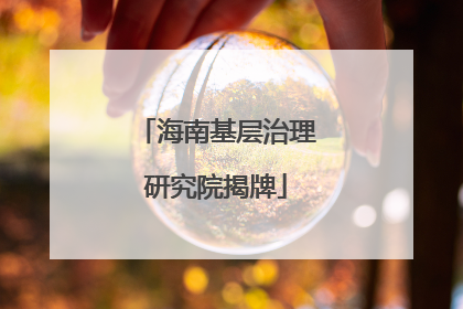 海南基层治理研究院揭牌