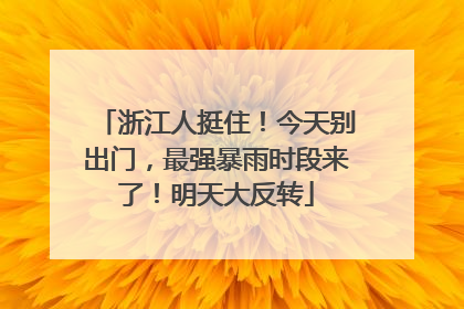 浙江人挺住！今天别出门，最强暴雨时段来了！明天大反转