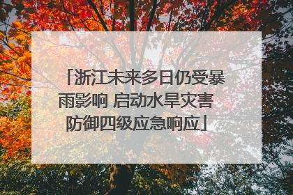 浙江未来多日仍受暴雨影响 启动水旱灾害防御四级应急响应