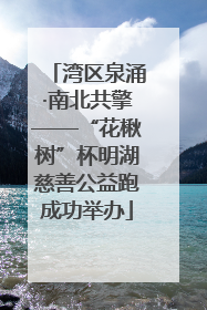 湾区泉涌·南北共擎——“花楸树”杯明湖慈善公益跑成功举办