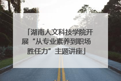 湖南人文科技学院开展“从专业素养到职场胜任力”主题讲座