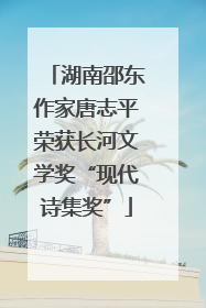 湖南邵东作家唐志平荣获长河文学奖“现代诗集奖”