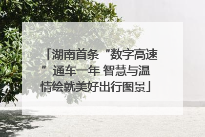 湖南首条“数字高速”通车一年 智慧与温情绘就美好出行图景