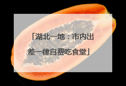 湖北一地：市内出差一律自费吃食堂
