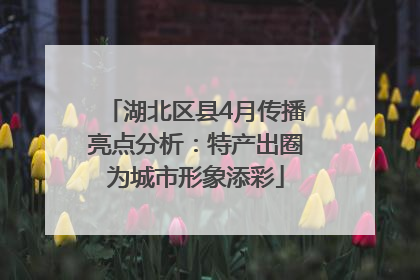 湖北区县4月传播亮点分析：特产出圈为城市形象添彩