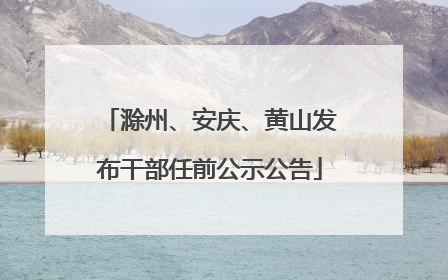 滁州、安庆、黄山发布干部任前公示公告