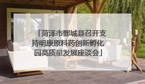 菏泽市鄄城县召开支持明康原料药创新孵化园高质量发展座谈会