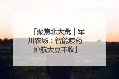 聚焦北大荒｜军川农场：智能喷药护航大豆丰收