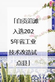 自贡沿滩入选2025年省工业技术改造试点县