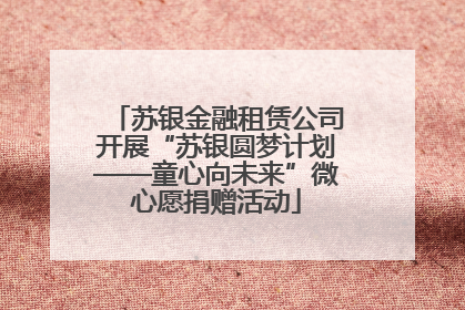 苏银金融租赁公司开展“苏银圆梦计划——童心向未来”微心愿捐赠活动