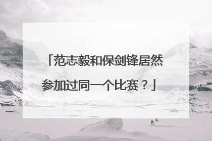 范志毅和保剑锋居然参加过同一个比赛？