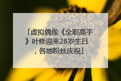 虚拟偶像《全职高手》叶修迎来28岁生日，各地粉丝庆祝