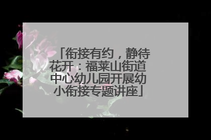 衔接有约，静待花开：福莱山街道中心幼儿园开展幼小衔接专题讲座