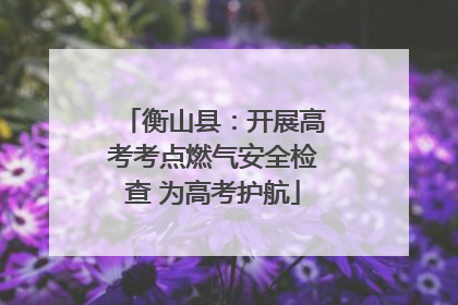 衡山县：开展高考考点燃气安全检查 为高考护航