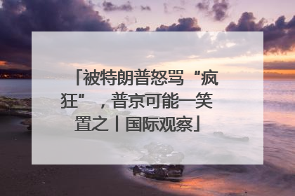 被特朗普怒骂“疯狂”，普京可能一笑置之丨国际观察