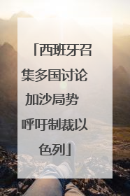 西班牙召集多国讨论加沙局势 呼吁制裁以色列