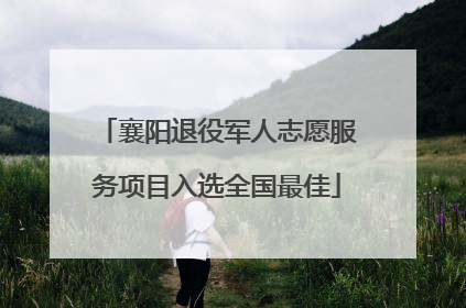 襄阳退役军人志愿服务项目入选全国最佳