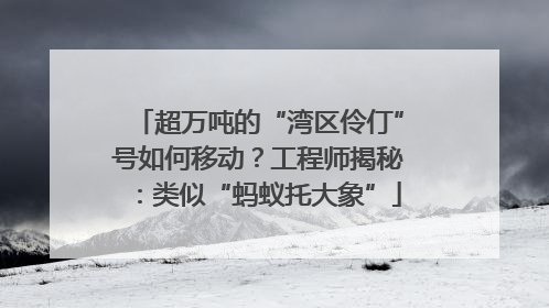 超万吨的“湾区伶仃”号如何移动？工程师揭秘：类似“蚂蚁托大象”