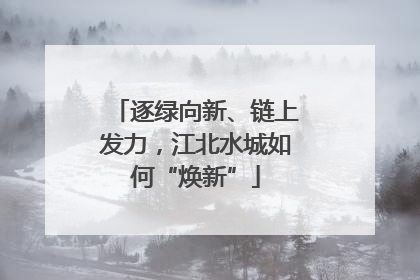 逐绿向新、链上发力，江北水城如何“焕新”