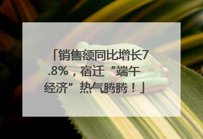 销售额同比增长7.8%，宿迁“端午经济”热气腾腾！