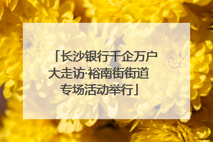 长沙银行千企万户大走访·裕南街街道专场活动举行
