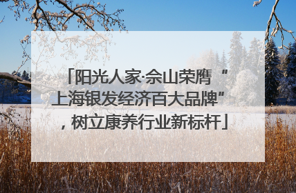阳光人家·佘山荣膺“上海银发经济百大品牌”，树立康养行业新标杆